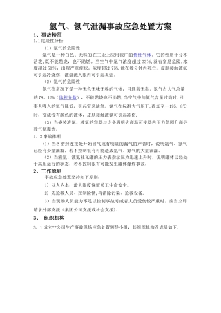 液氩、液氮泄漏现场应急处置方案