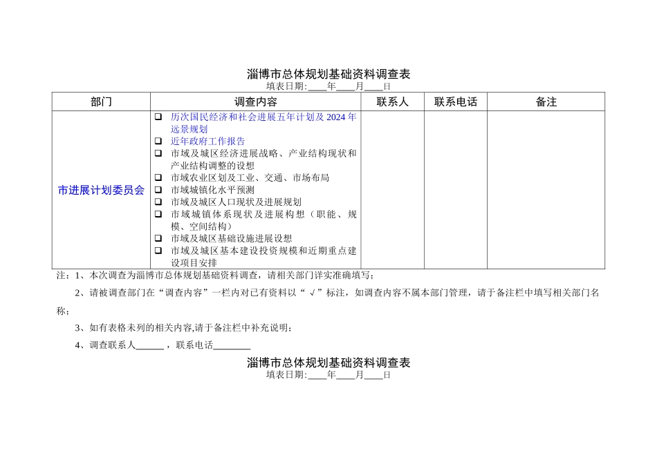 淄博市城市总体规划修编基础资料调查表格_第3页