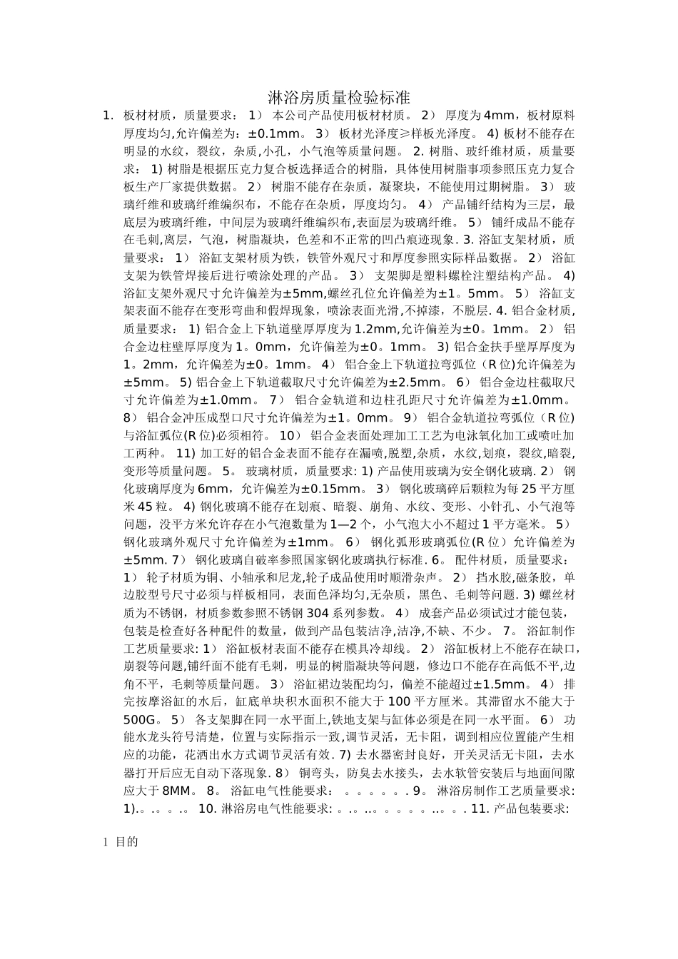 淋浴房质量检验标准_第1页