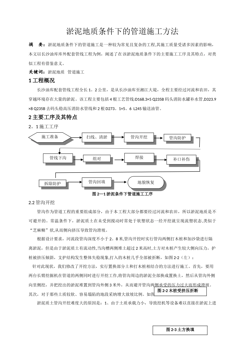 淤泥地质条件下的管道施工方法_第1页