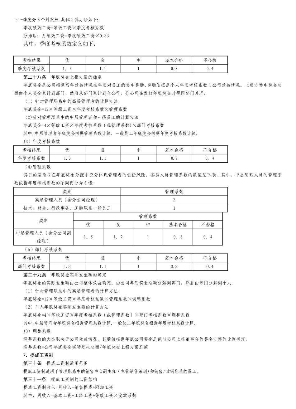 深圳房地产公司薪酬管理制度_第3页
