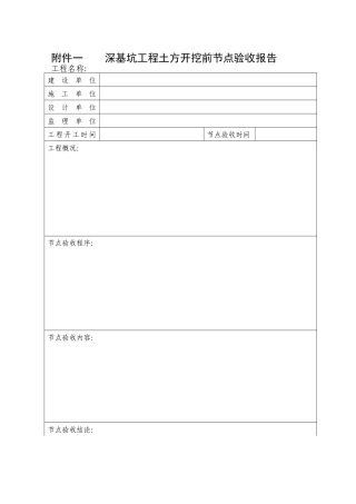 深基坑工程土方开挖前节点验收报告