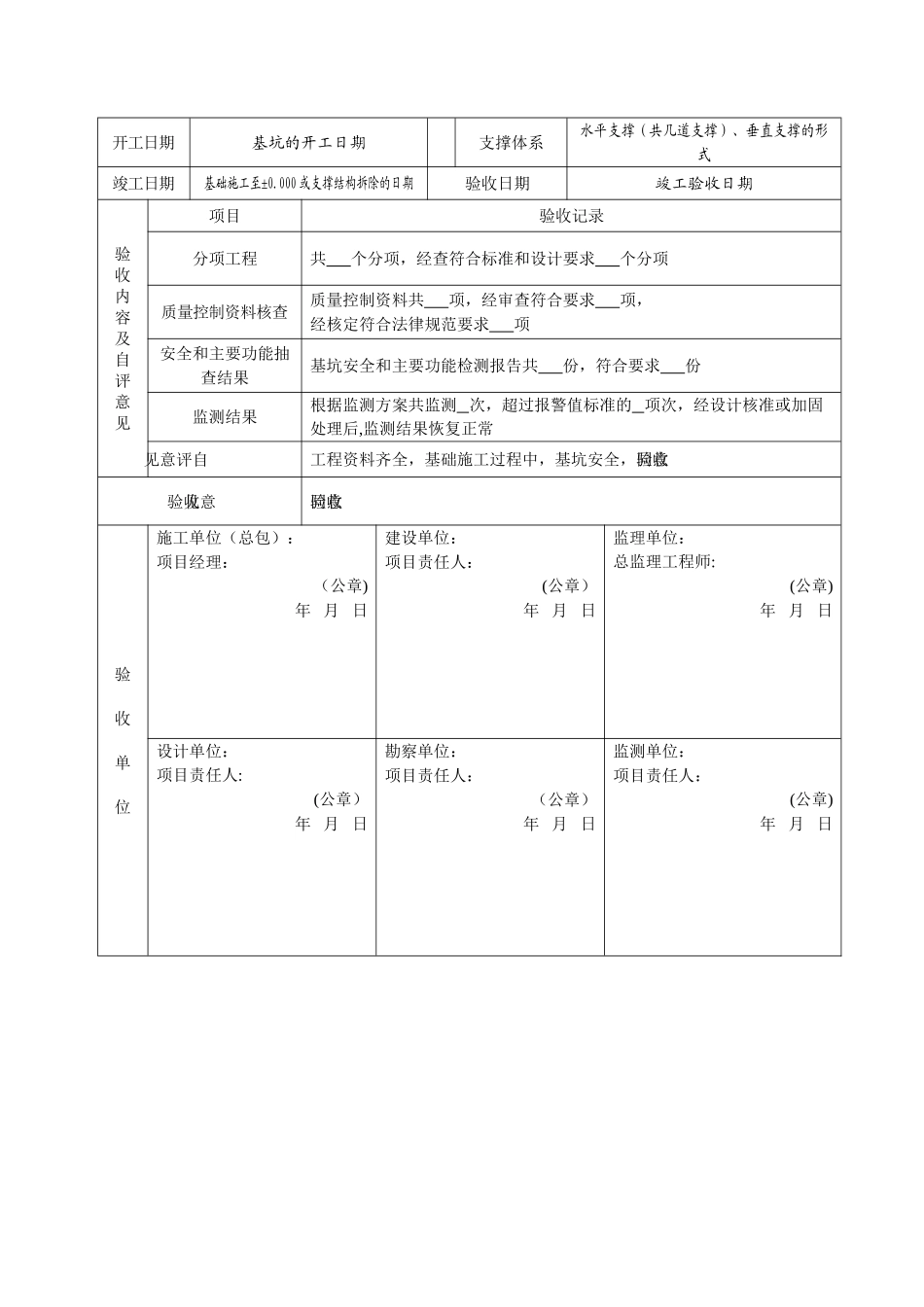 深基坑支护验收记录表_第3页