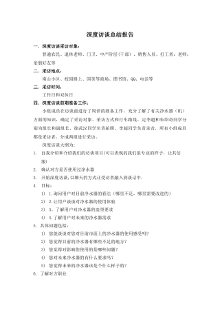 深度访谈总结报告