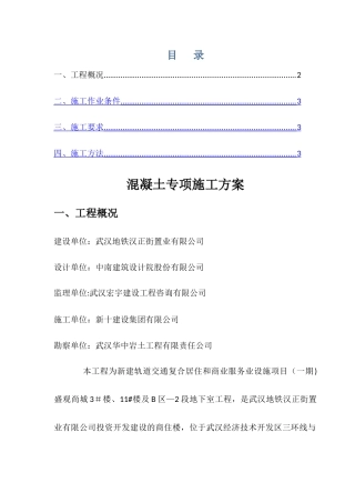 混凝土专项施工方案-