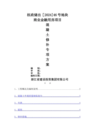 混凝土修补专项方案