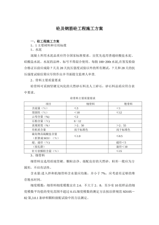 混凝土及钢筋混凝土施工方案