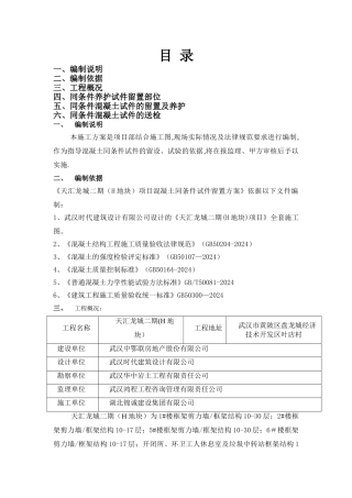 混凝土同条件试块留置方案