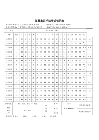 混凝土回弹记录表20242