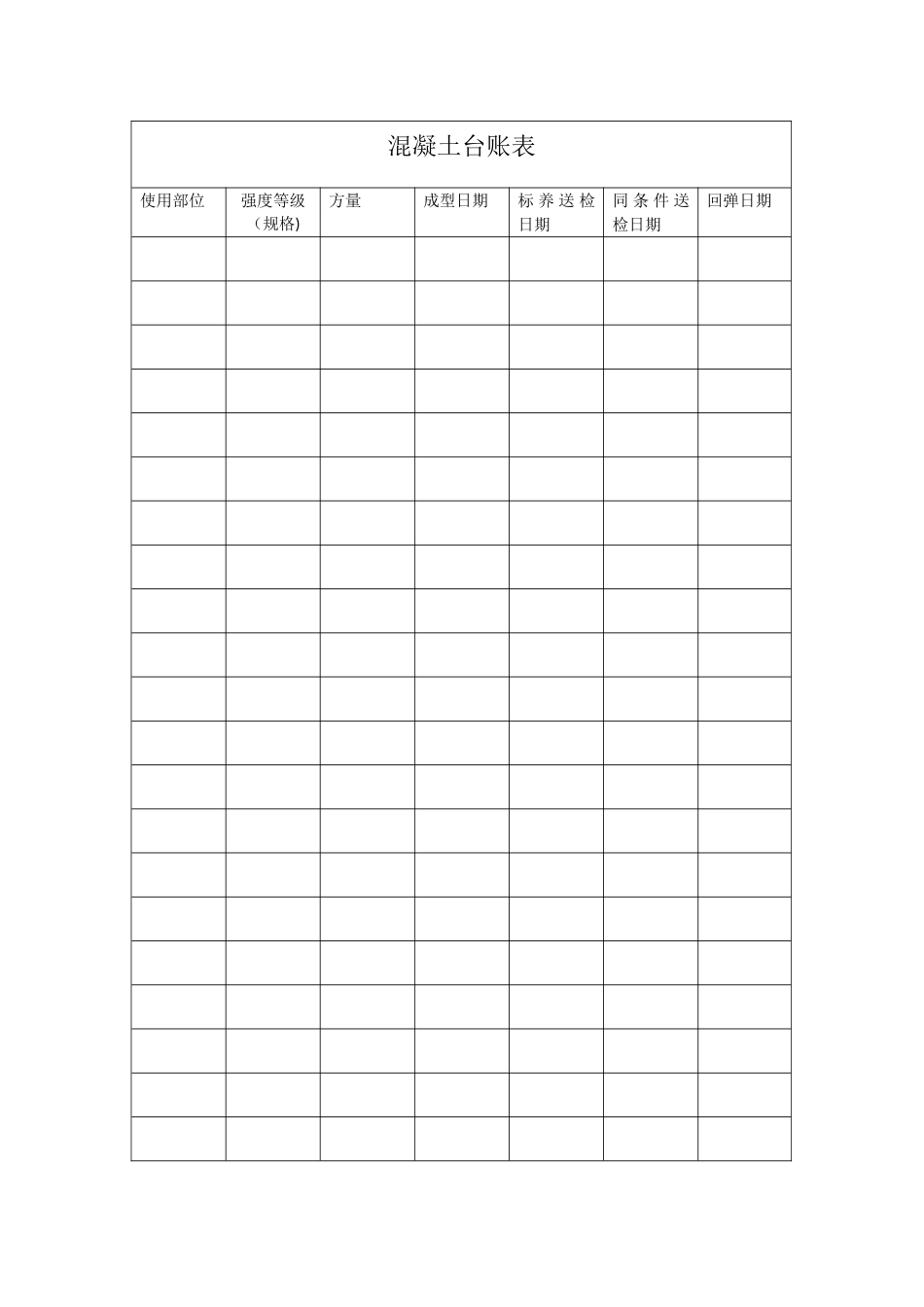 混凝土台账表_第1页