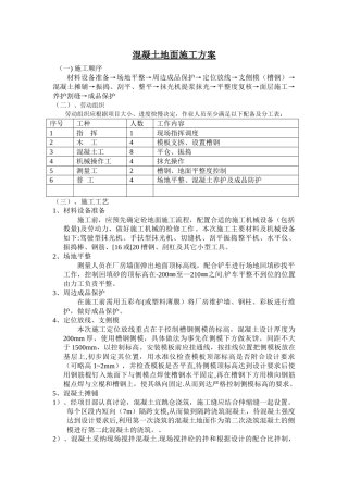 混凝土地面施工方案35143
