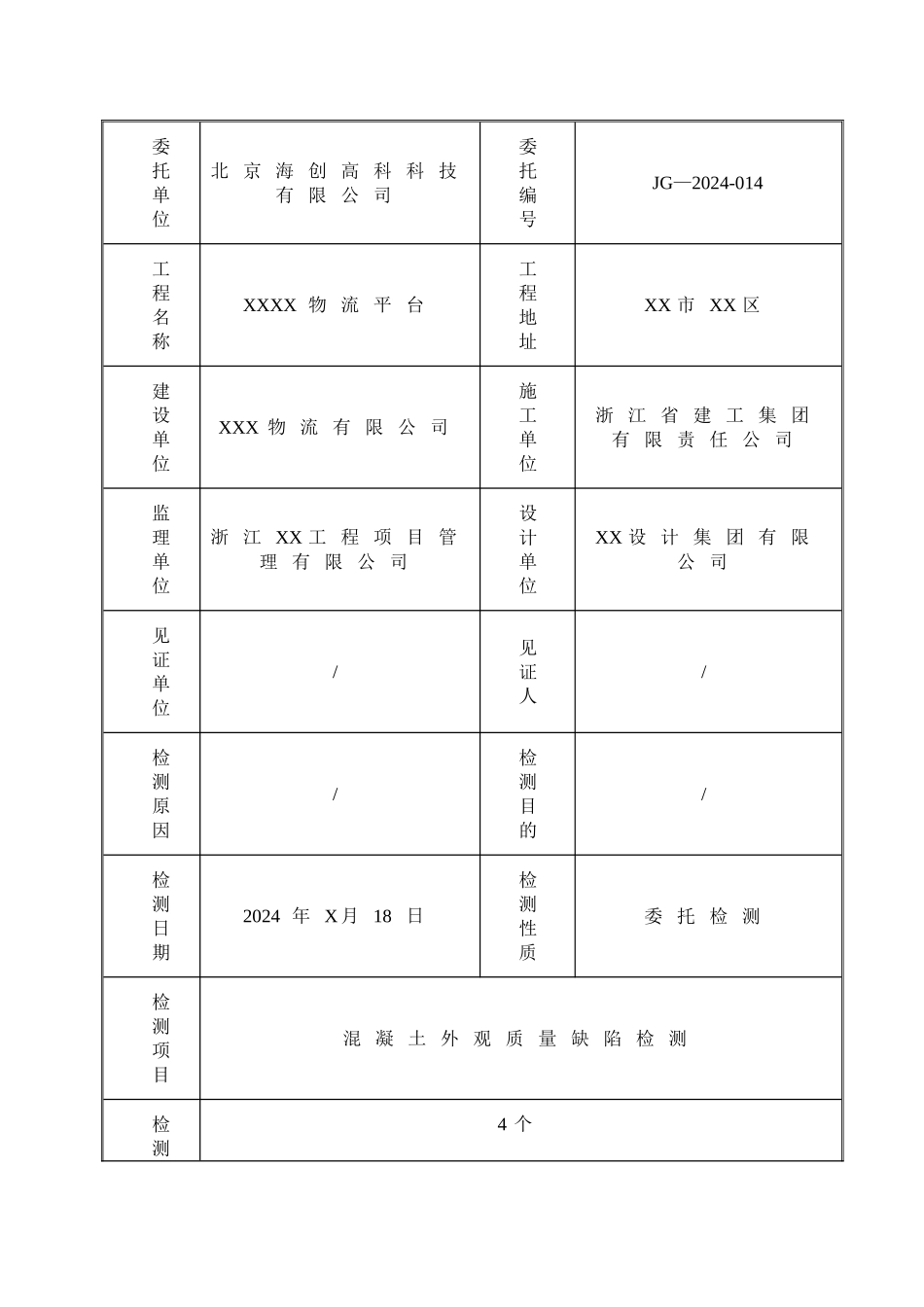 混凝土外观质量缺陷检测典型报告_第2页