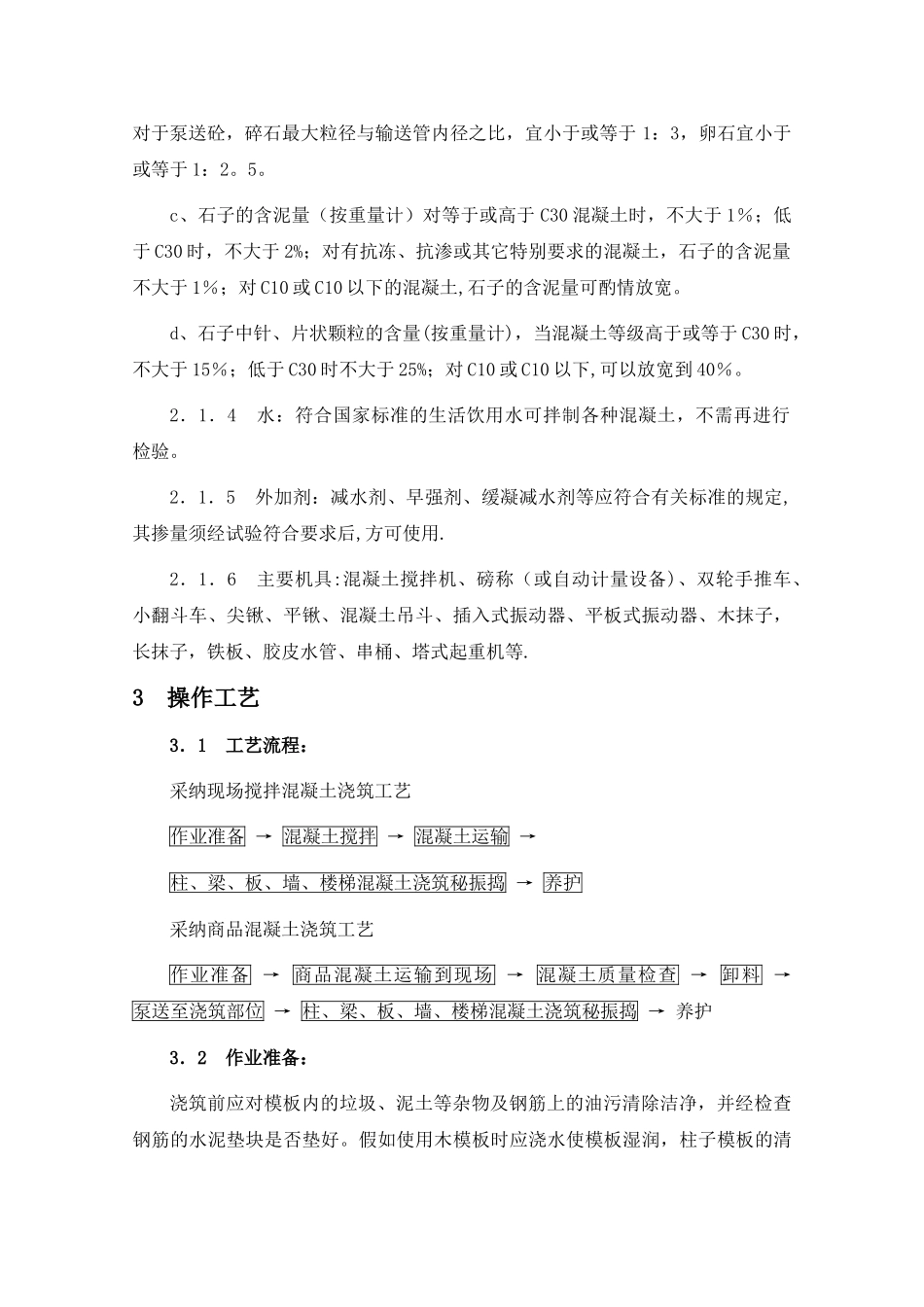 混凝土工程施工工艺流程_第2页