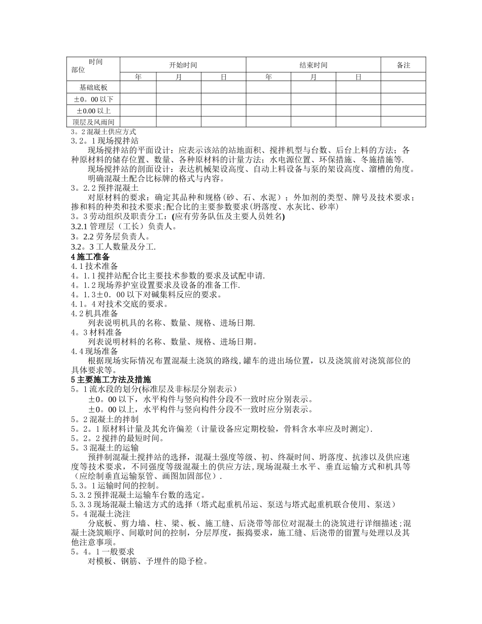 混凝土工程施工方案编制要点_第2页