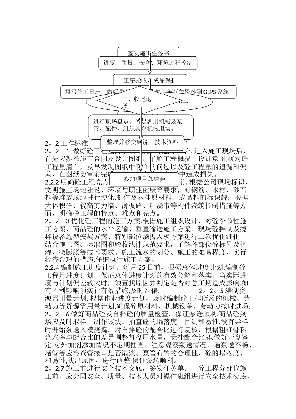 混凝土工长工作流程及标准_第2页