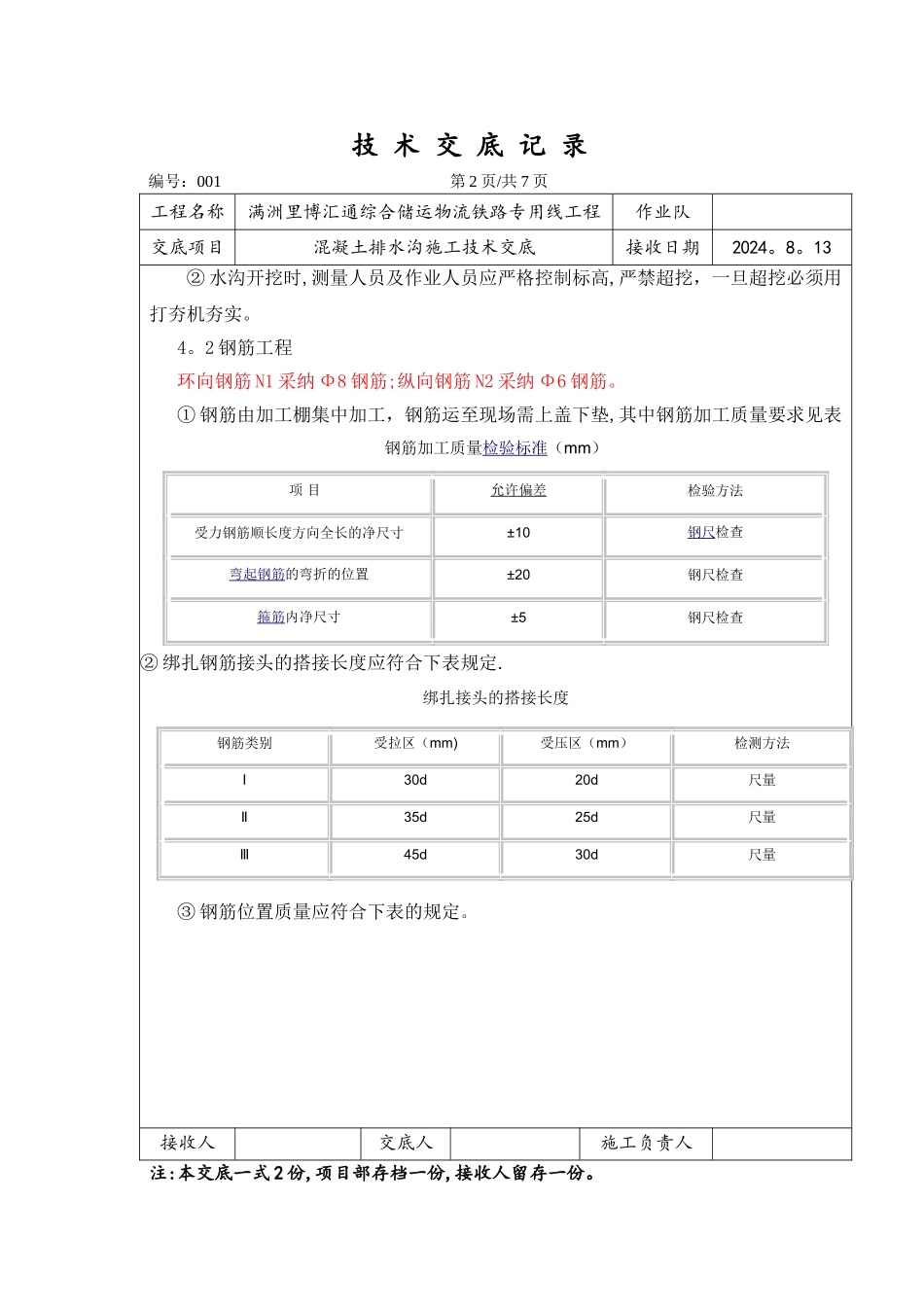 混凝土排水沟施工技术交底_第2页