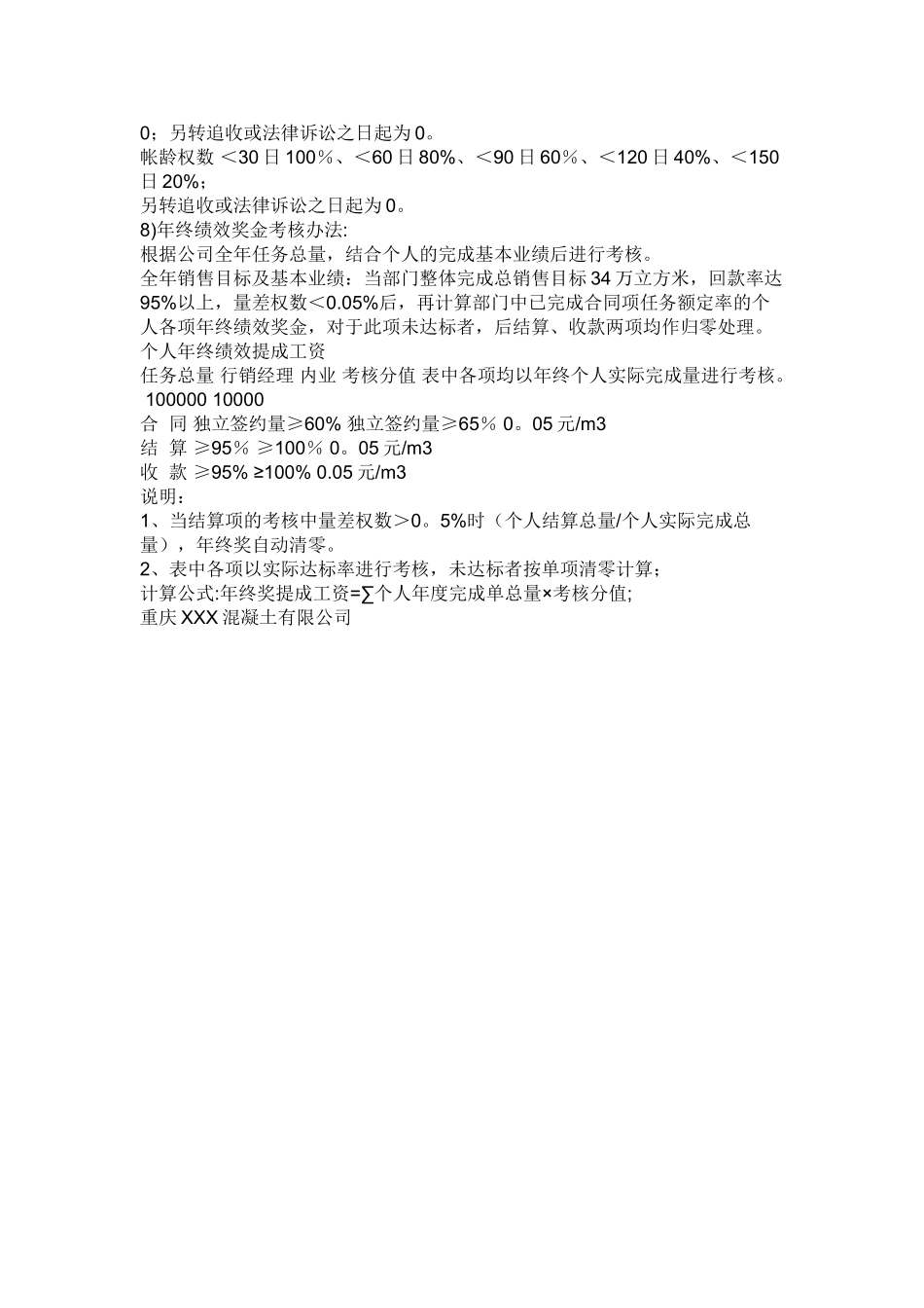 混凝土搅拌站销售管理制度及考核方案_第3页