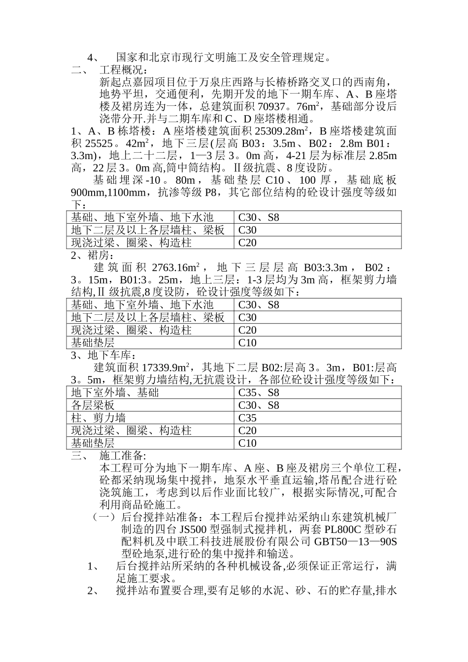 混凝土浇筑及养护施工方案_第2页