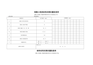 混凝土现浇结构实测实量检查表
