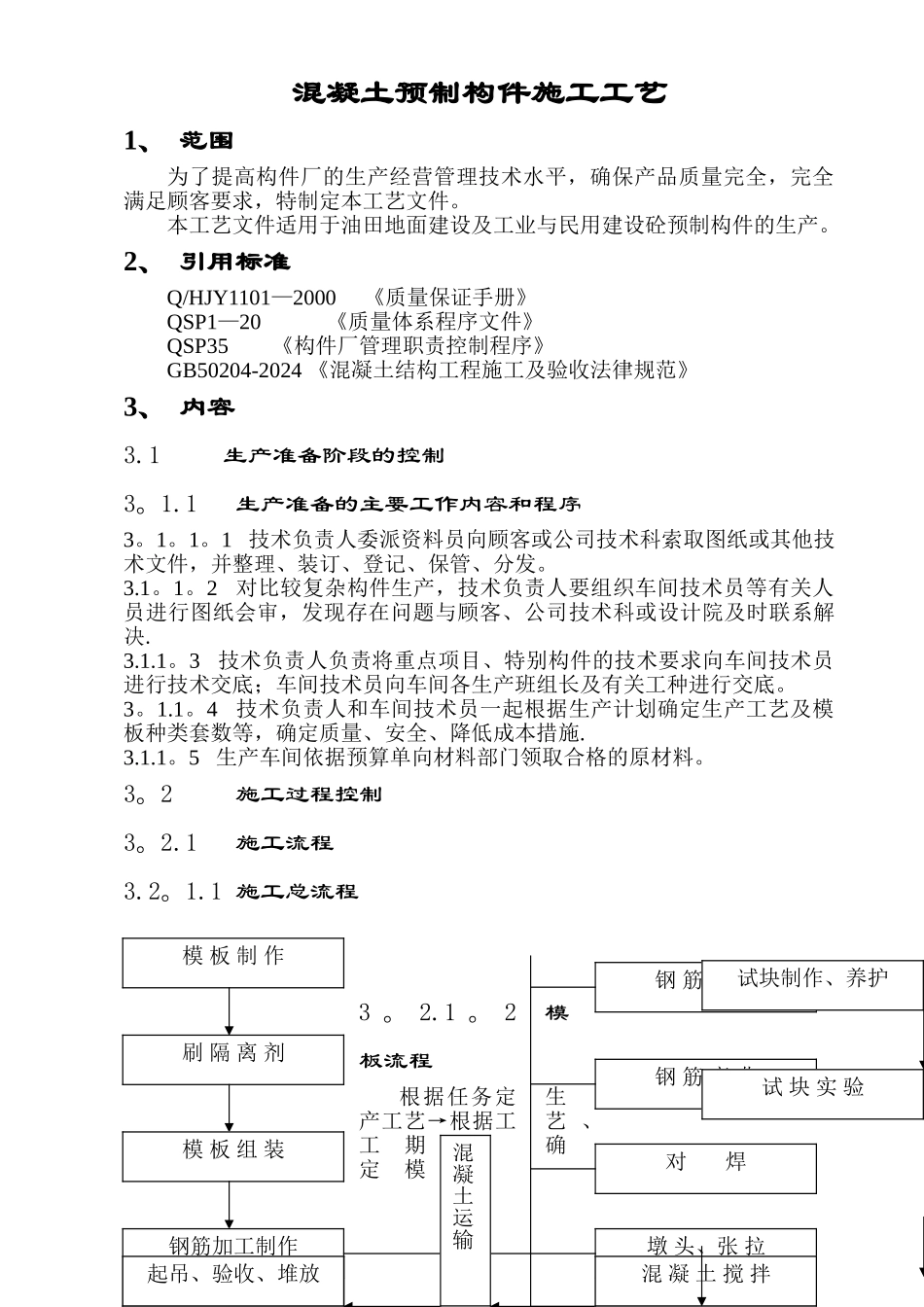 混凝土预制构件施工工艺_第1页