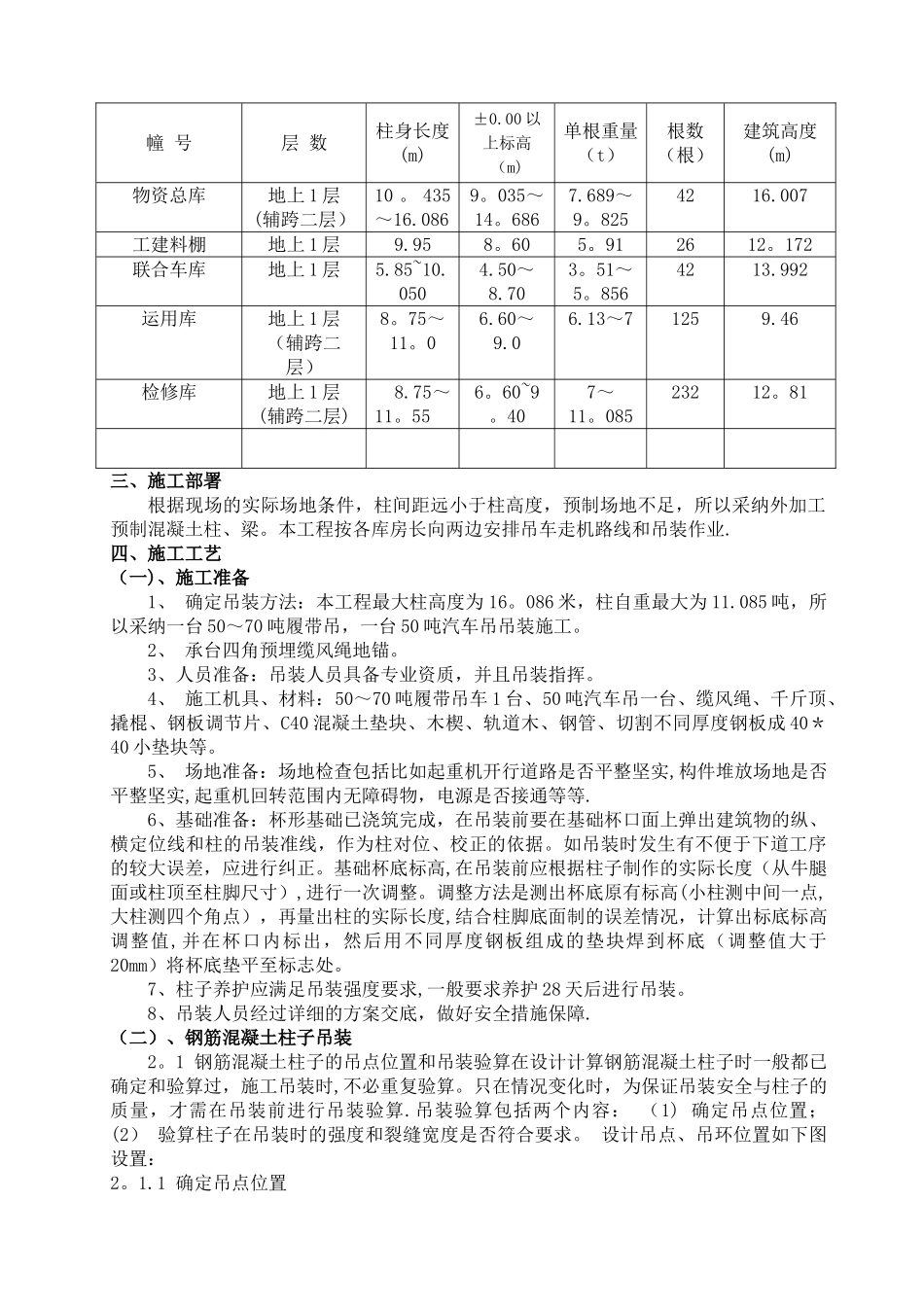 混凝土预制柱吊装方案-_第2页