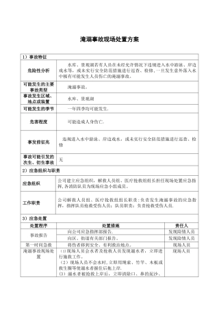 淹溺事故现场处置方案