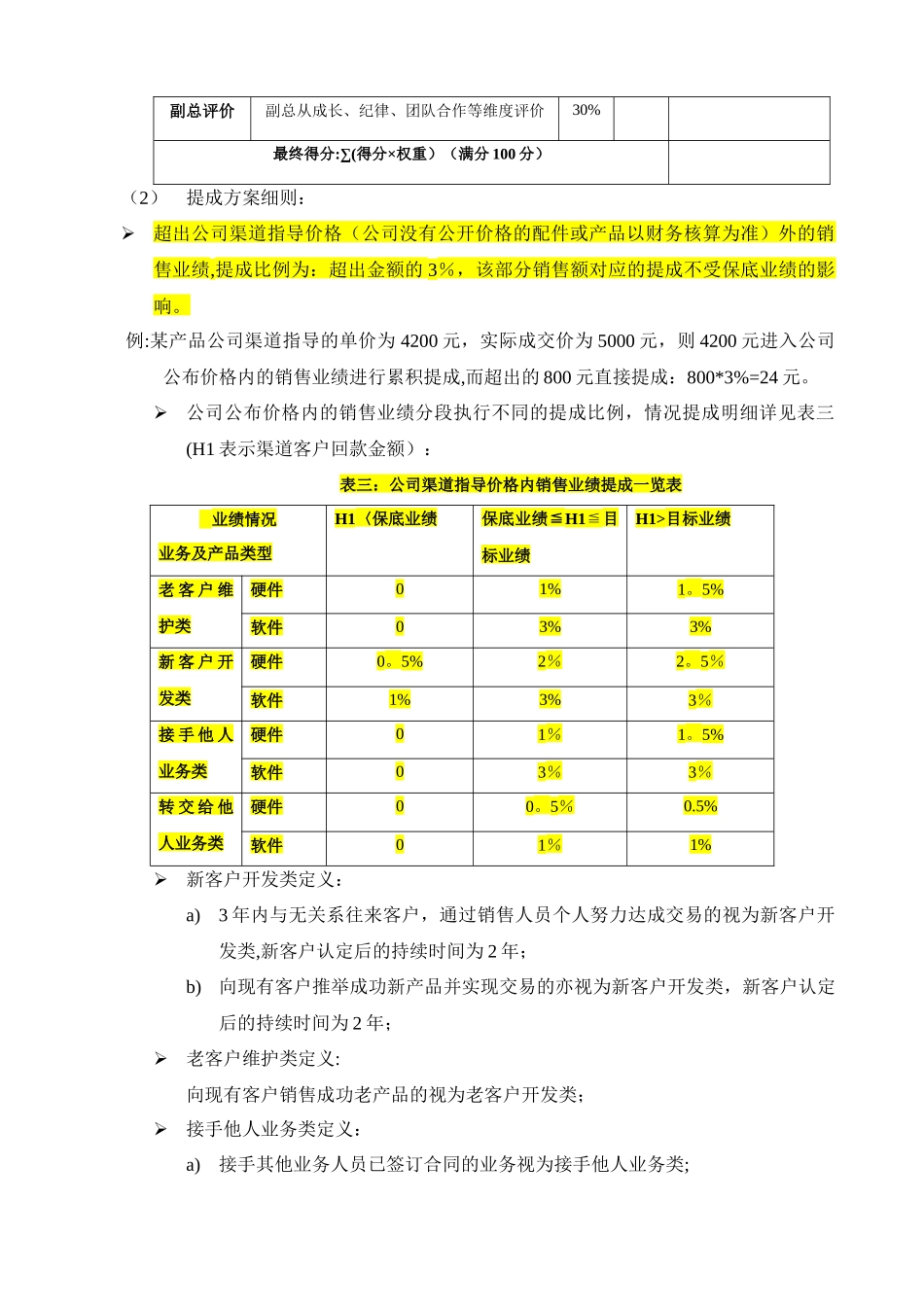 渠道销售人员考核与结算管理制度_第3页