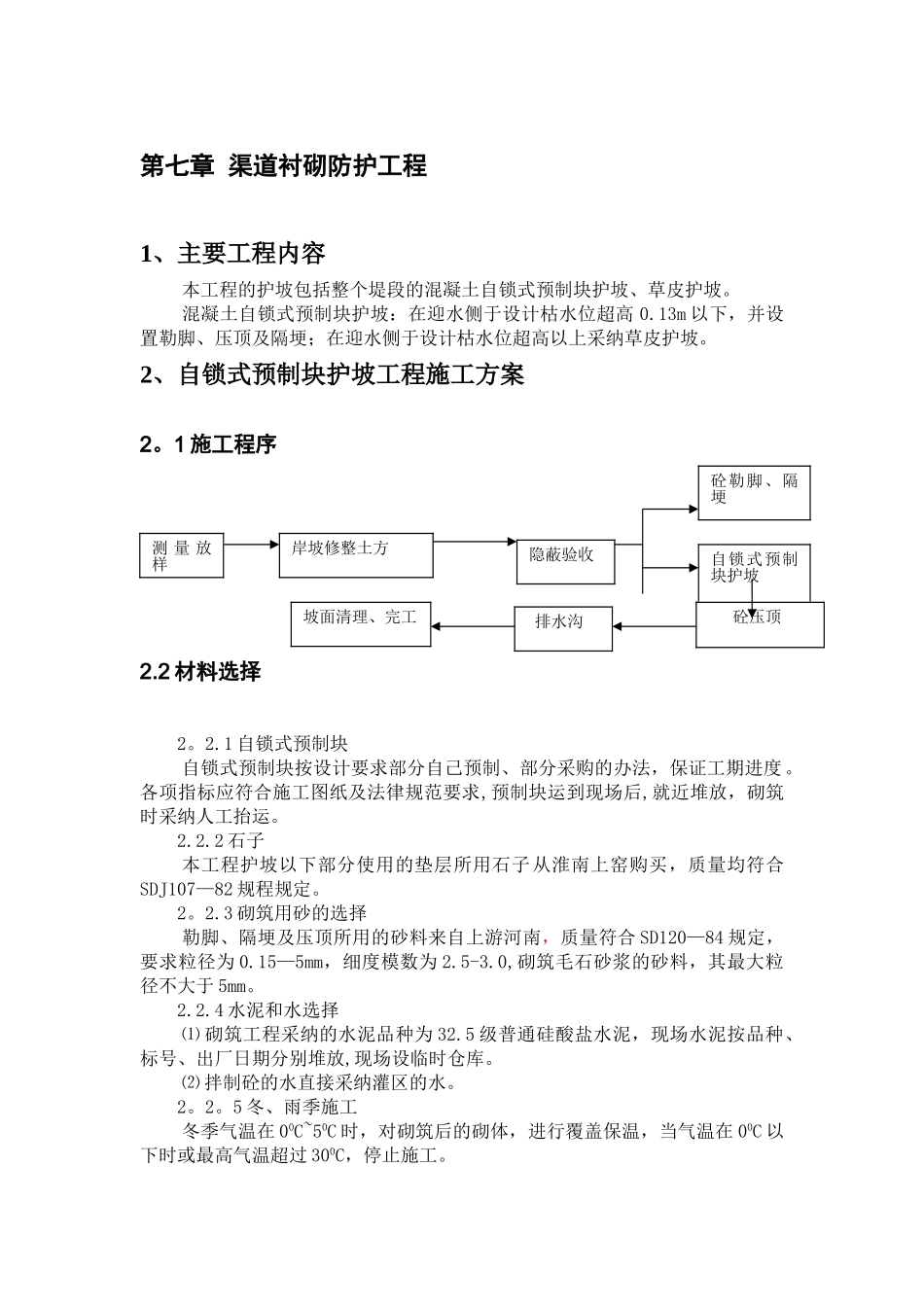 渠道衬砌防护工程施工方案_第1页