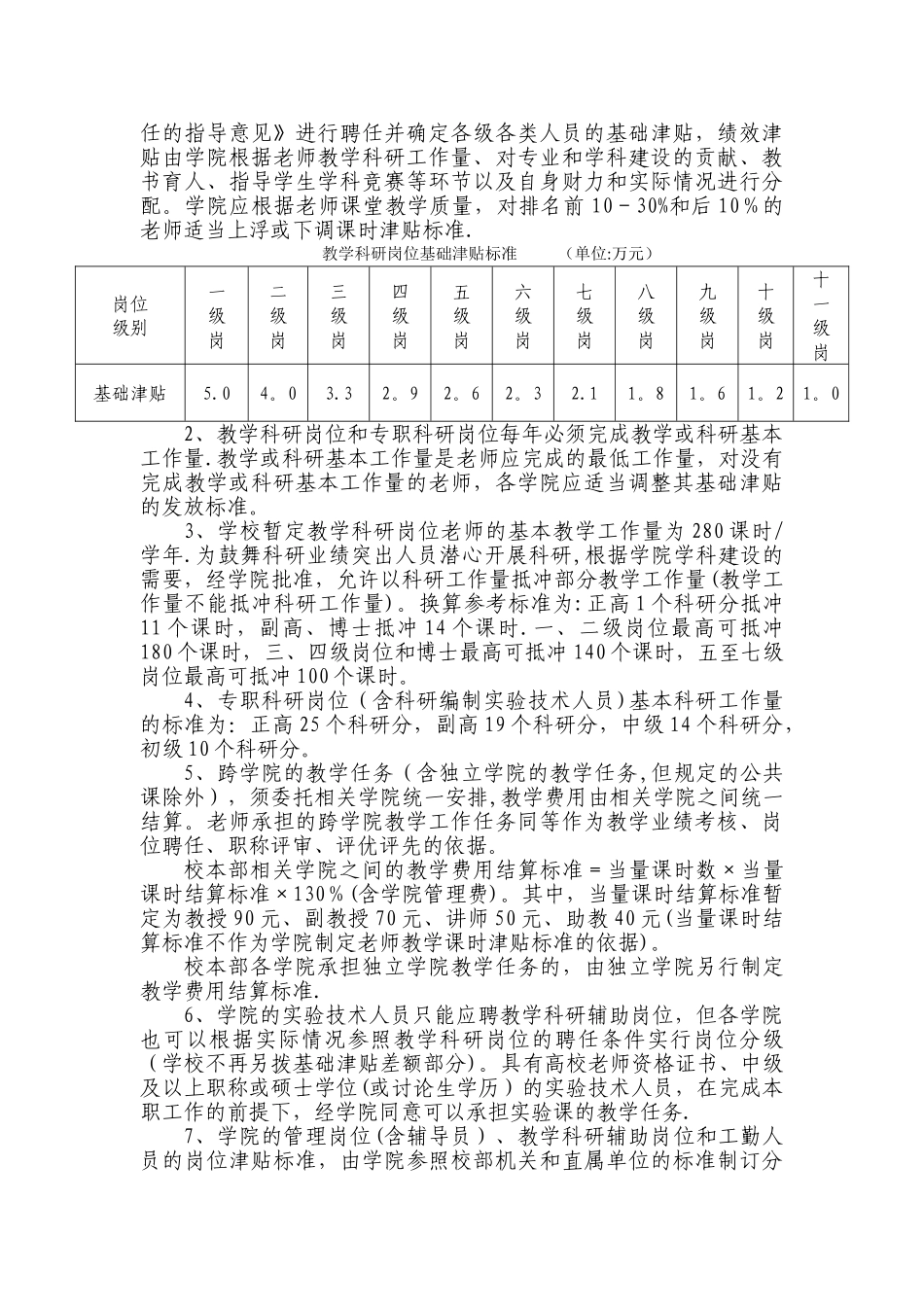 温州大学岗位津贴分配办法_第3页