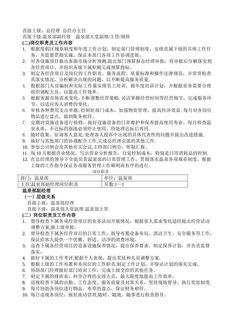 温泉部岗位职责与工作流程_第2页