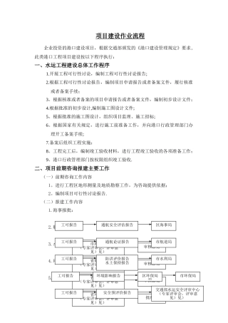 港口码头项目建设作业流程
