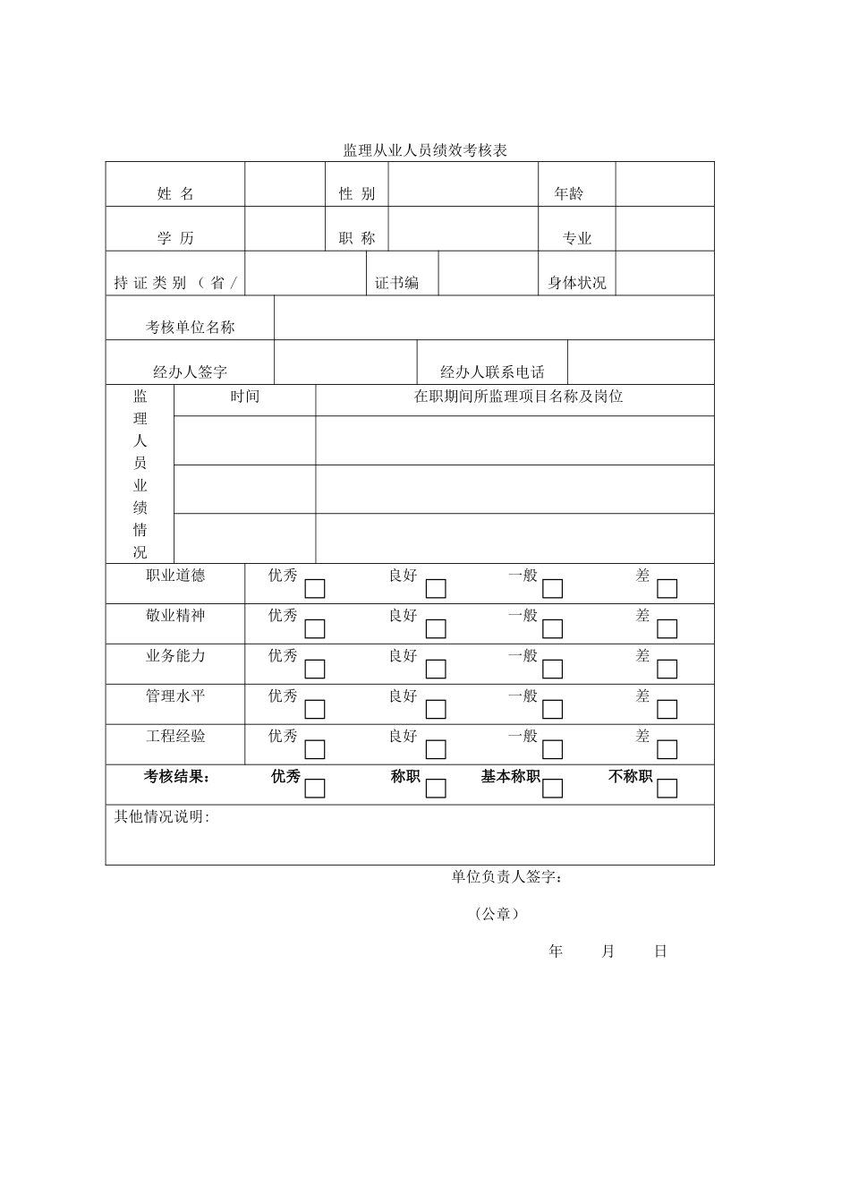 湖南省监理人员变更申请表_第3页