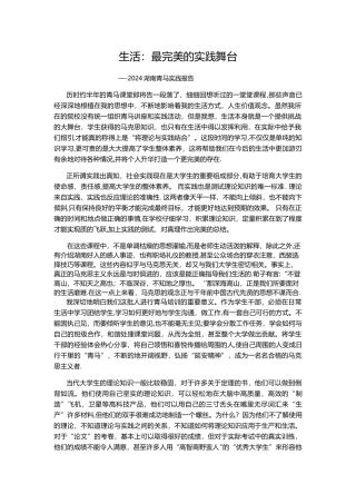 湖南青马实践报告