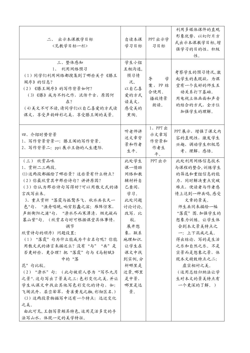 滕王阁序信息技术与学科整合教学设计方案_第2页