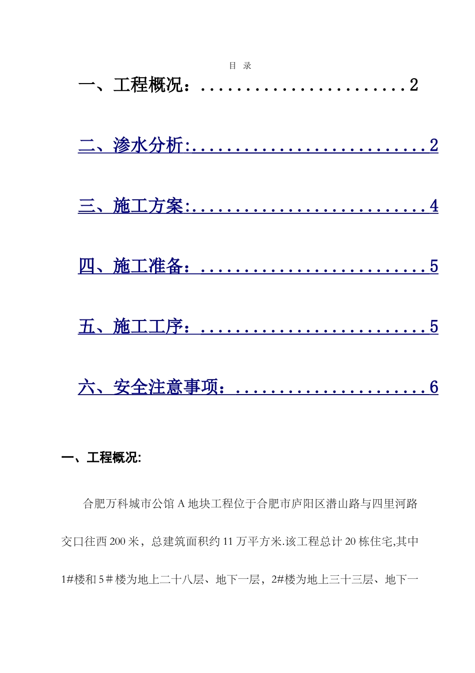 漏水施工修补方案_第1页