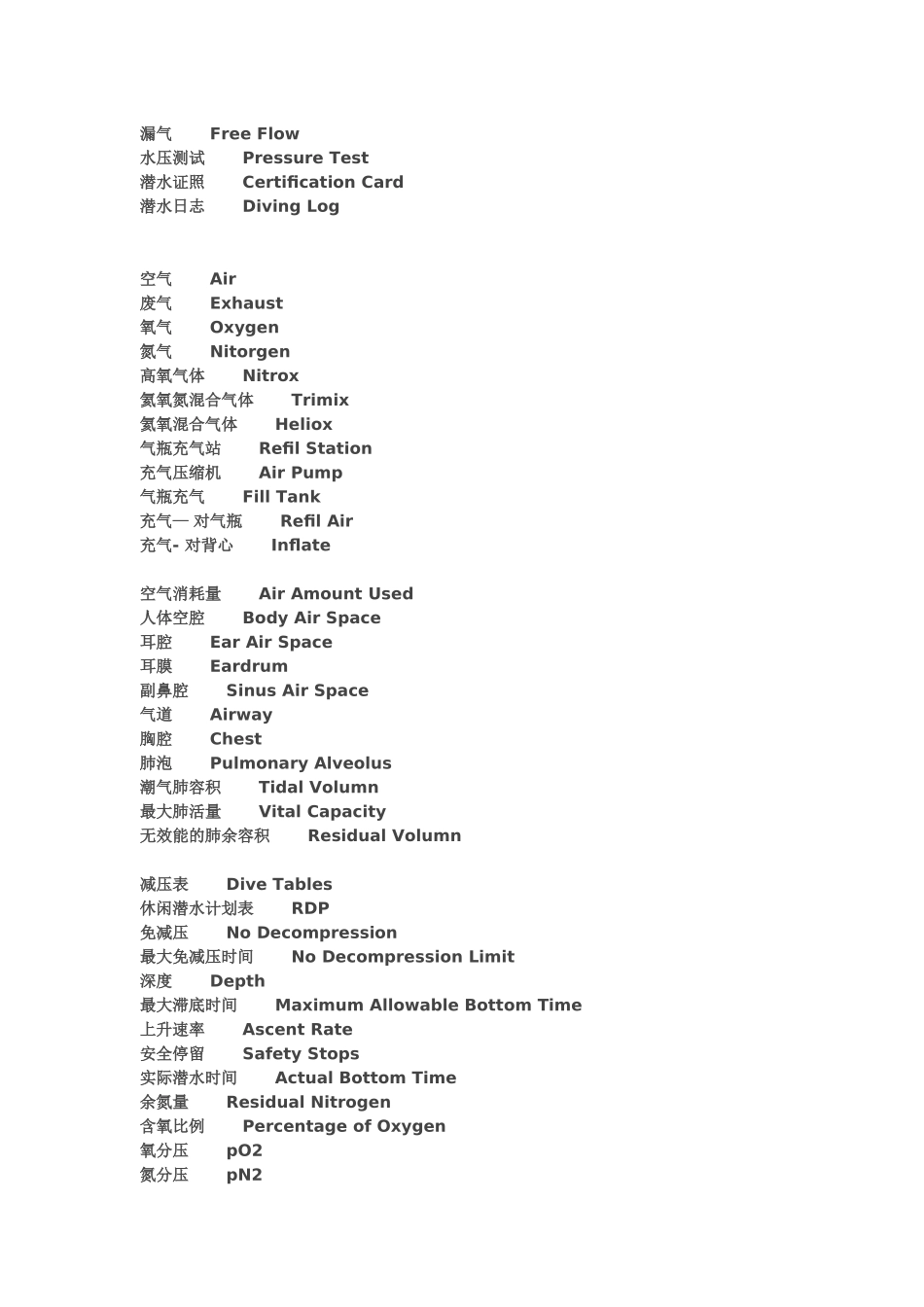 潜水专用属于中英文对照_第3页