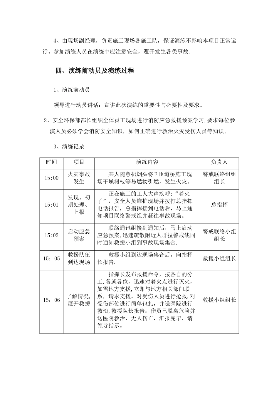 火灾事故应急救援演练记录及总结_第2页
