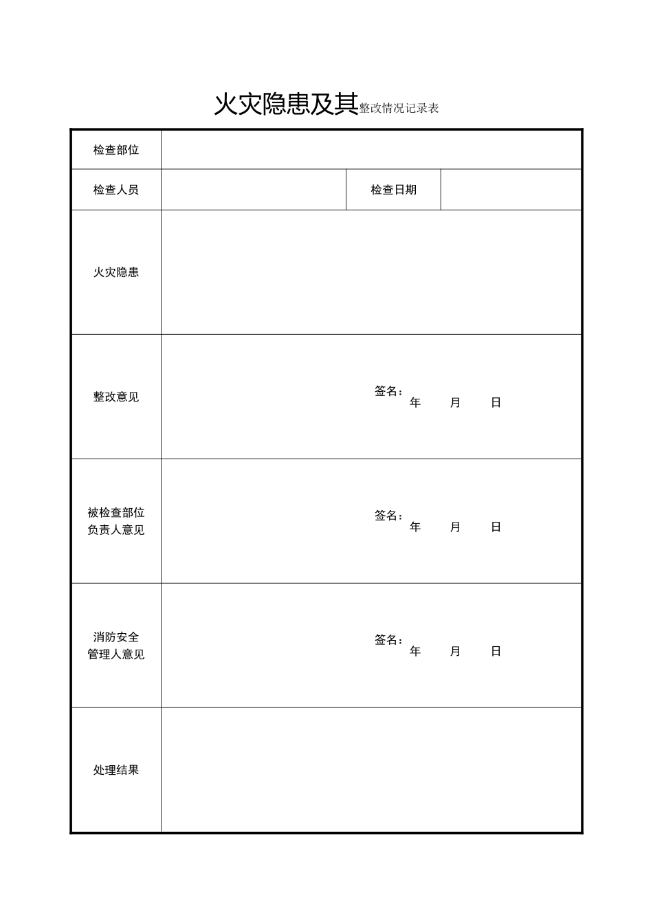火灾隐患及其整改情况记录表_第1页