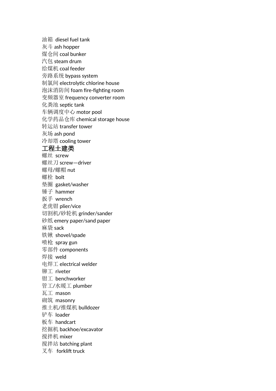 火电厂常用英语词汇总结_第2页