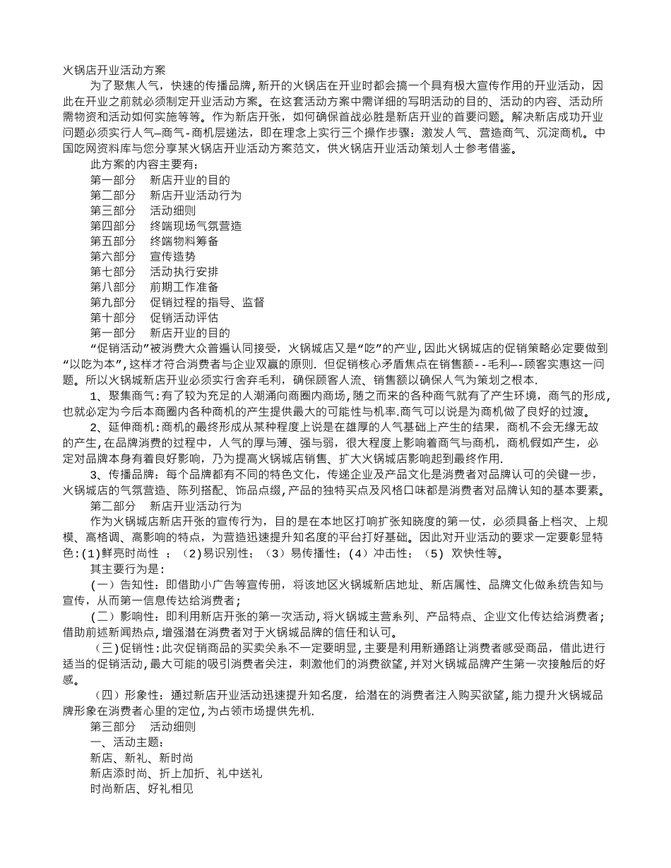 火锅店开业促销方案_第1页