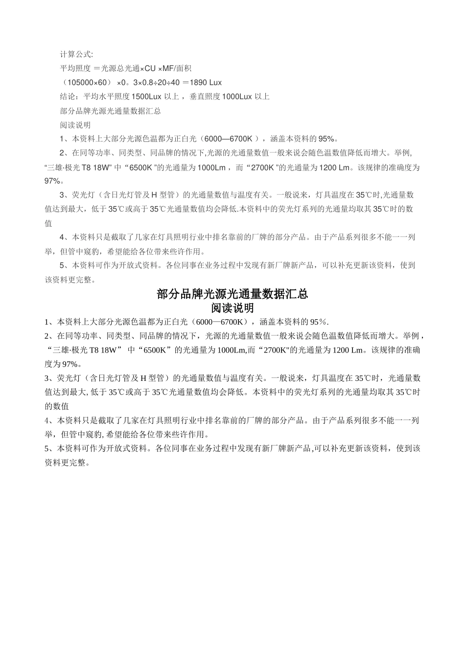 灯具数量计算公式与光通量表_第3页