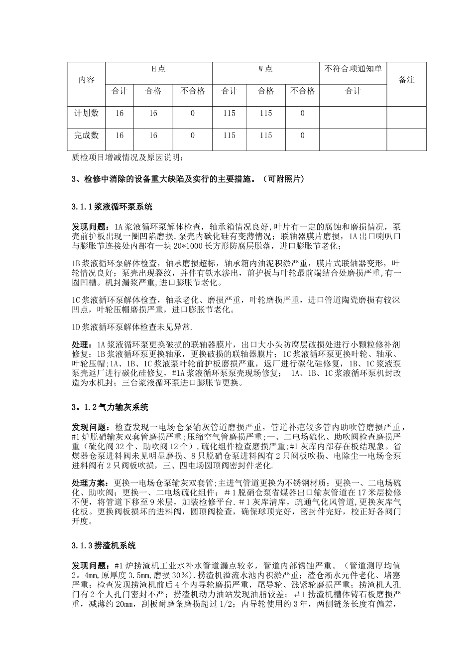 灰硫专业-1机组A级检修总结报告_第2页