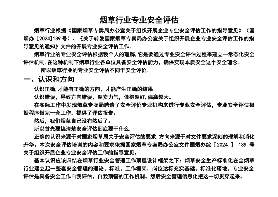 烟草行业专业安全评估_第1页
