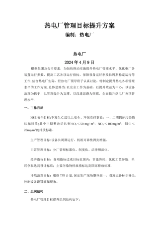 热电厂管理提升方案