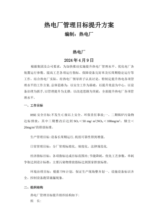 热电厂管理提升方案