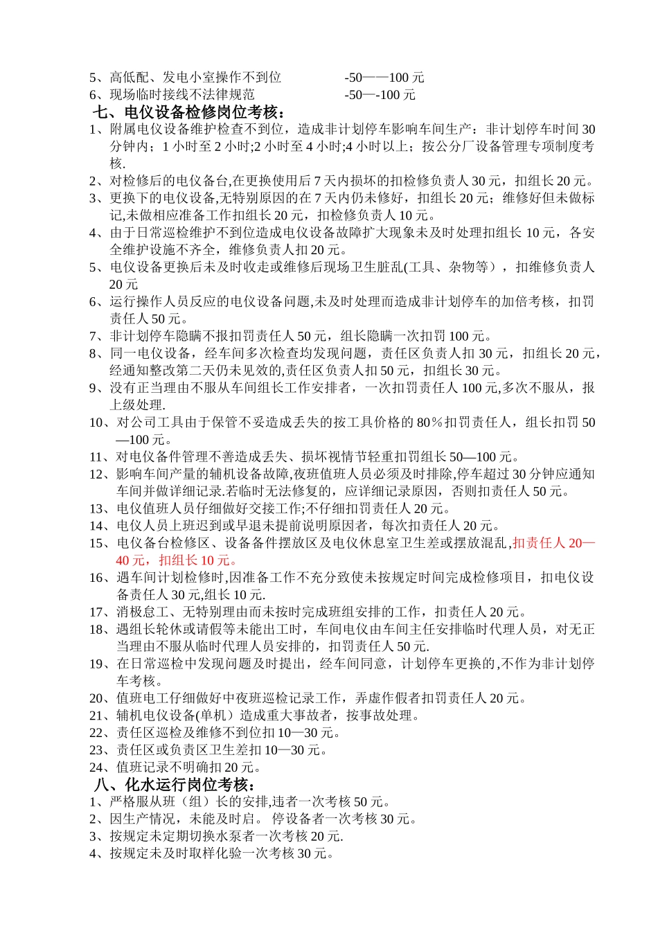 热电厂岗位考核标准_第2页