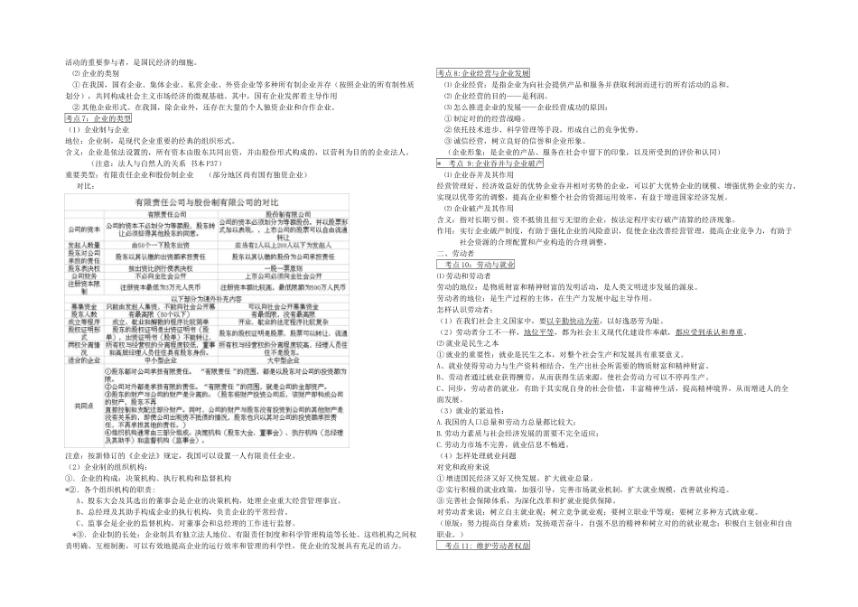 2025年专题二专题二生产劳动与经营高考复习知识点_第2页