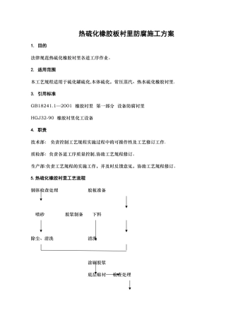 热硫化橡胶衬里防腐施工方案doc
