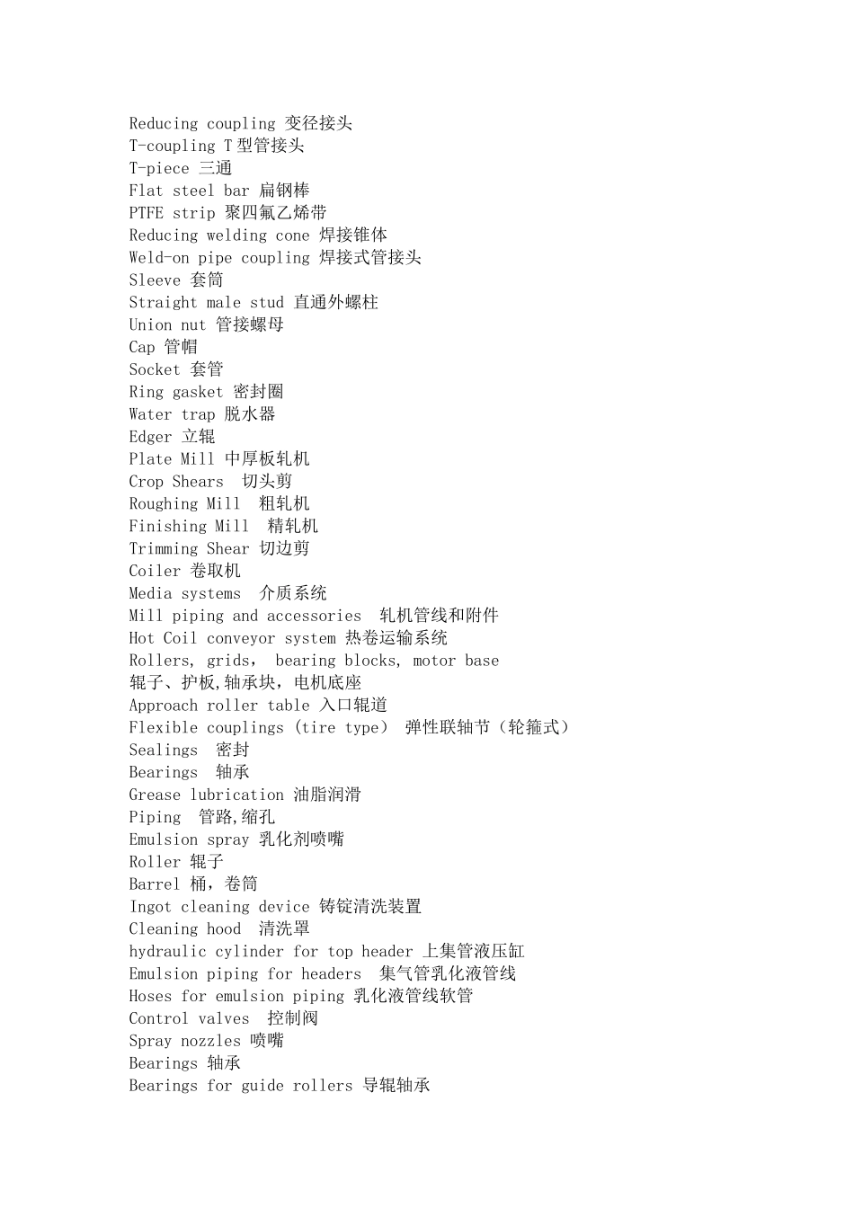 热轧专业词汇-中英文对照_第1页