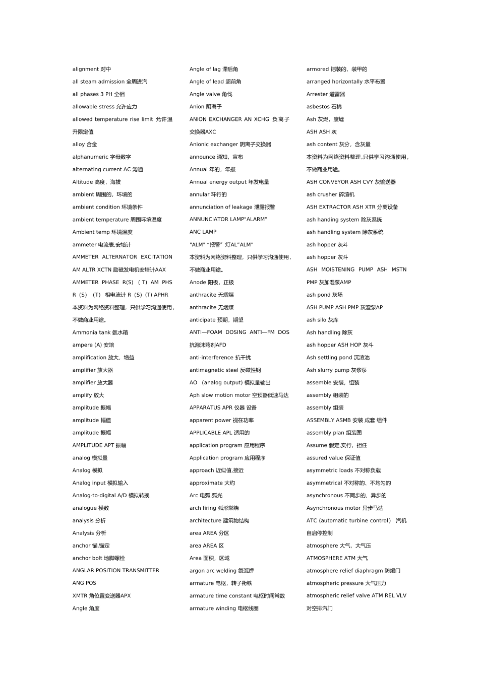 热能与动力工程专业英语词汇大全_第2页